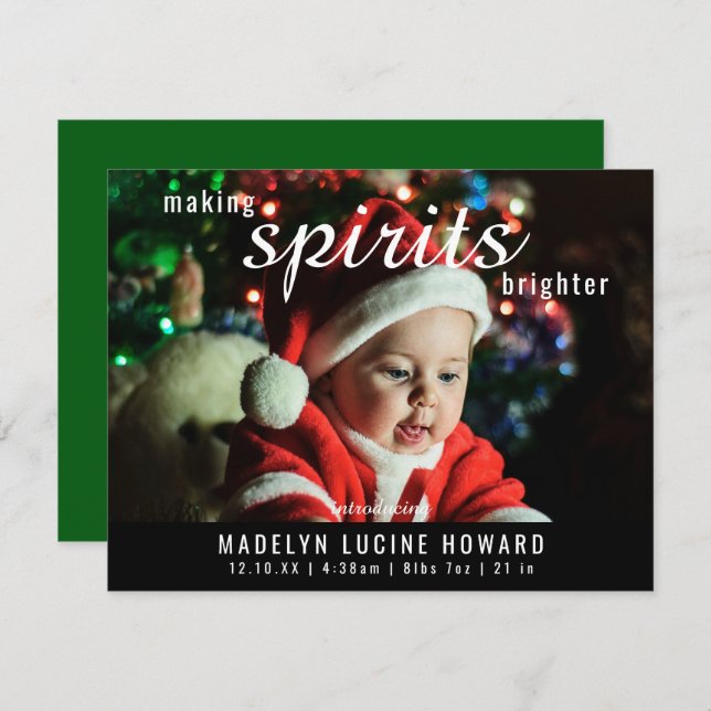 Göra andar ljusare jul födelse foto julkort (Fram/baksida)