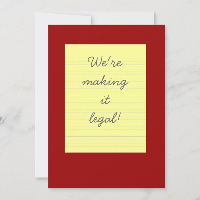 Göra det lagligt giftermål inbjudningar (Framsida)