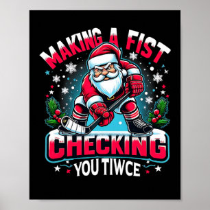 Göra en näve Kontrollera din två gånger Xmas Tomte Poster