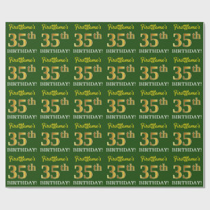 Göra grön den guld- looken "35eFÖDELSEDAG " fö Presentpapper