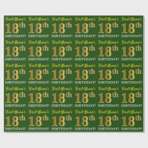Göra grön den guld- looken "den 18th FÖDELSEDAG Presentpapper