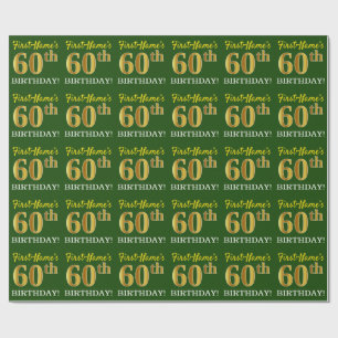 Göra grön den guld- looken "den 60th FÖDELSEDAG Presentpapper