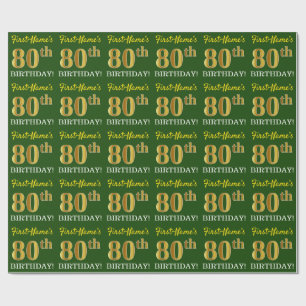Göra grön den guld- looken "den 80th FÖDELSEDAG Presentpapper