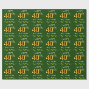 Göra grön fauxen den 40th FÖDELSEDAGEN för den Presentpapper