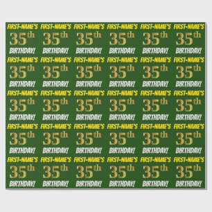 Göra grön fauxen/efterföljdguld, "35eFÖDELSEDA Presentpapper