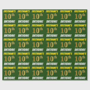 Göra grön fauxen/efterföljdguld, "den 10th presentpapper