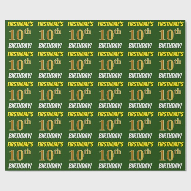 Göra grön fauxen/efterföljdguld, "den 10th presentpapper (Platt)
