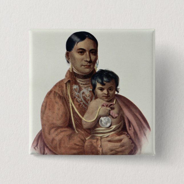 Göra-Hon-Går en Osage kvinna Knapp (Framsida)