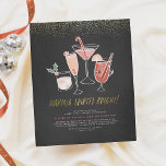 Göra julen lite gladare | Budget Holiday Cocktails<br><div class="desc">Gör andar ljusa! En serie handmålade juldrycker, inklusive en martini med sockerdrickssocker, glögg med stjärnanis apelsin och kanel, champagne med godis och frysta bär, och en vit rysk vodka dekorerad med en kvist järnek mot en bakgrund av svart skrivtavla. Nedan finns handskriven guldbokstav och festinformationen i enkel typografi. Överst på...</div>