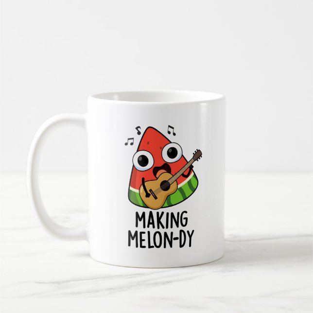 Göra Melon-dy Rolig Melon Puns  Kaffemugg (Vänster)
