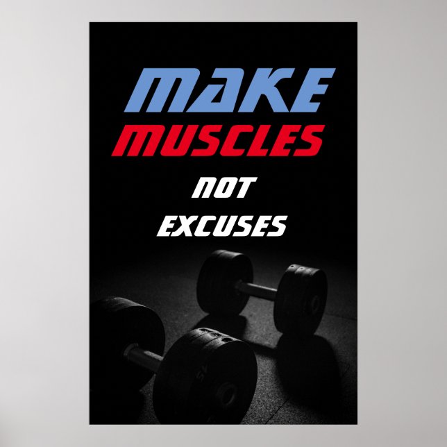Göra muskler, boskapsbyggande Fitness Motivational Poster (Framsidan)