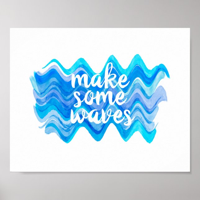 göra några vinkara blå och vita vattenfärgscitat poster (Framsidan)