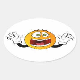 Göra panikslagen Emoji Ovalt Klistermärke