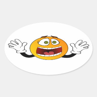 Göra panikslagen Emoji Ovalt Klistermärke