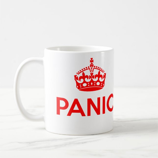 GÖRA PANIKSLAGEN: Håll lugn och bär på (den röda) Kaffemugg (Vänster)
