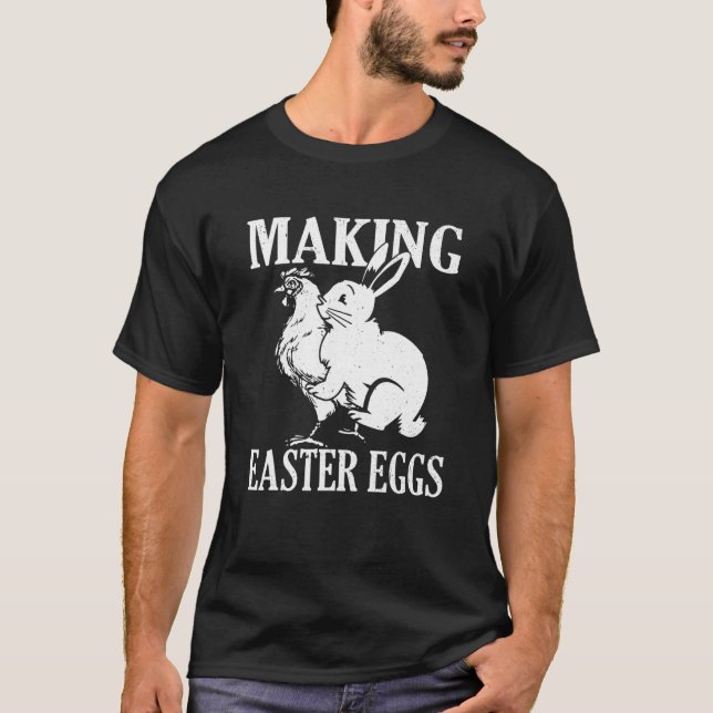 Göra påskägg oartad påskharen och Chicken T Shirt (Framsida)