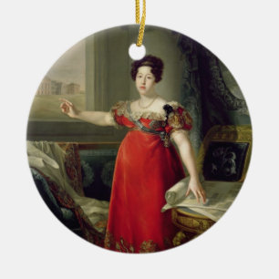 Göra till drottning Dona Maria Isabel de Braganza Julgransprydnad Keramik