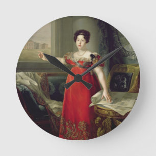 Göra till drottning Dona Maria Isabel de Braganza Rund Klocka