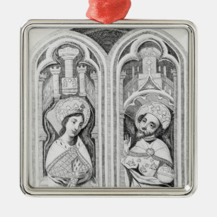 Göra till drottning Eleanor och Henry III som tas Julgransprydnad Metall