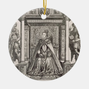 Göra till drottning Elizabeth mig (1533-1603) som Julgransprydnad Keramik