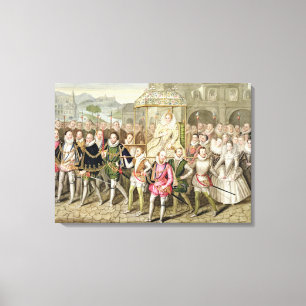 Göra till drottning Elizabeth mig i procession me Canvastryck