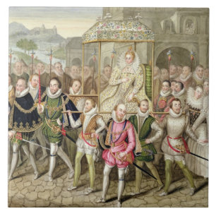 Göra till drottning Elizabeth mig i procession me Kakelplatta