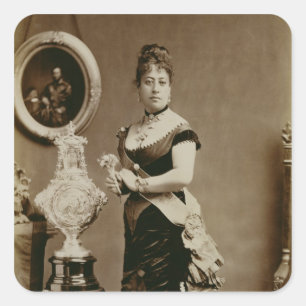 Göra till drottning Emma (1836-85) (sepia Fyrkantigt Klistermärke