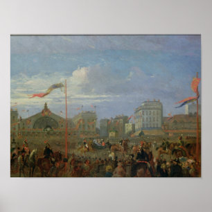 Göra till drottning Victoria som ankommer på Gar Poster