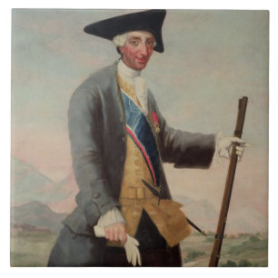 Göra till kung Charles III (1716-88) som en Kakelplatta