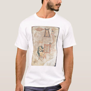 Göra till kung David som leker en psaltery från Tee Shirt