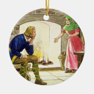 Göra till kung den Alfred (849-99) bränningen Julgransprydnad Keramik