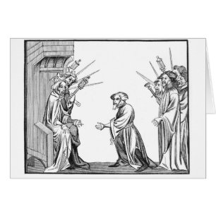 Göra till kung det Charlemagne (742-814) hälerit Hälsningskort
