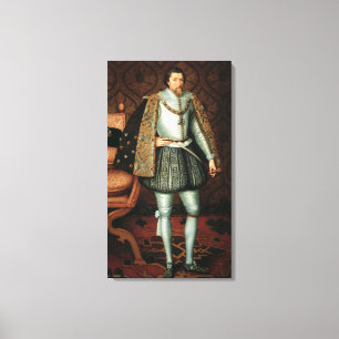 Göra till kung James mig av England (1566-1625) Canvastryck
