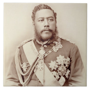 Göra till kung Kalakaua (1836-91), sen c19th Kakelplatta