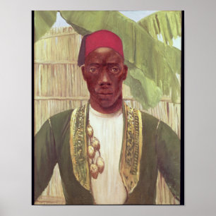 Göra till kung Mutesa av Buganda, från ett foto Poster