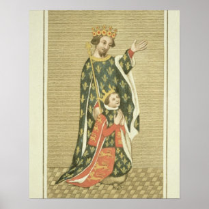Göra till kung Richard II (1367-1400) med hans fa Poster