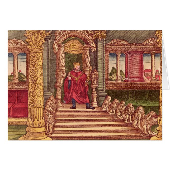 Göra till kung Solomon på hans biskopsstol, den Hälsningskort (Framsidan Horizontal)