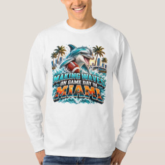 Göra vågor på matchdagen Miami Fotbollsfan T Shirt
