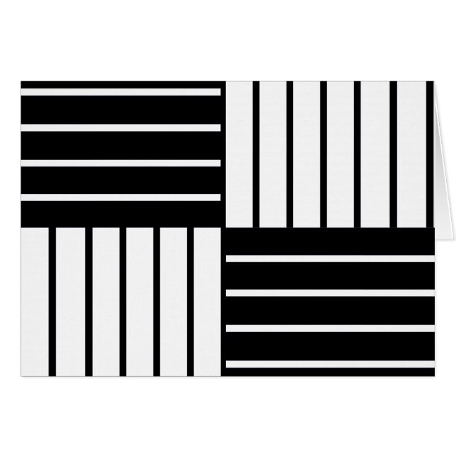 Görad randig B&W kvadrerar Hälsningskort (Framsidan Horizontal)