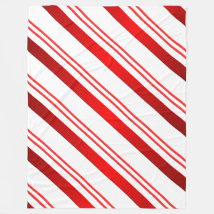 Görad randig candy cane fleecefilt
