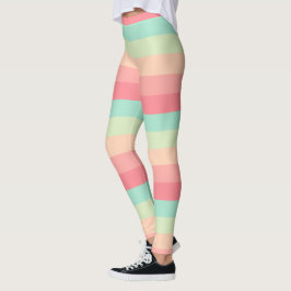 Görad randig nätt pastell leggings