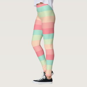 Görad randig nätt pastell leggings