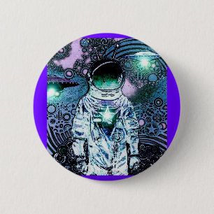 Görade mellanslag ut U.F.O. Astronaut Pinback Knapp