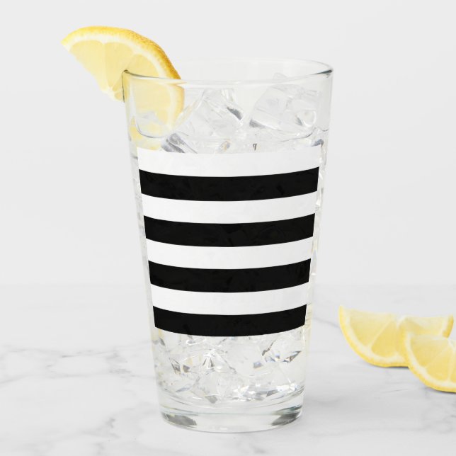 Görade randig svart & vit glaskopp (Framsida Ice)