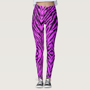 Görar randig den purpurfärgade tigern för neon leggings
