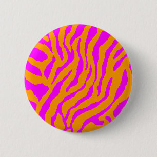 GÖRAR RANDIG den RETRO ROSA ORANGE TIGERN för Knapp