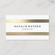 Görar randig grovt FAUXguld för chic modern vit