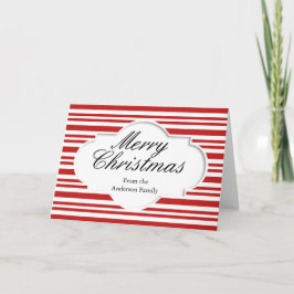 Görar randig röd vit för god jul Personlized Helgkort