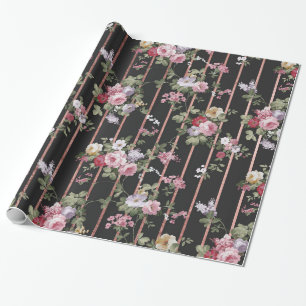 Görar randig rosa guld för den eleganta fauxen presentpapper