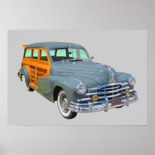 Görar strimmig Pontiac silver 1948 den träig Poster
